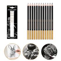 Kit Desenho Técnico Realista Sombreamento Profissional 12 Lápis graduado e 3 Lápis Carvão Branco Kit Desenho Técnico Realista Sombreamento Profissional 12 Lápis graduado e 3 Lápis Carvão Branco