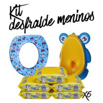 Kit Desfralde - 5 Packs de Toalhas Umedecidas Mictório Penico Sapinho e Assento Redutor