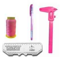 Kit design Sobrancelhas Linha, paquímetro, caneta e régua