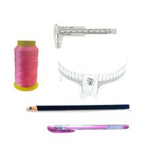 Kit Design Sobrancelhas - marcação com régua acrílica, caneta, lápis e paquímetro