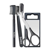 Kit Design Sobrancelhas Pinça Tesoura Pente E Espelho Belliz Kit Design Sobrancelhas Pinça Tesoura Pente E Espelho Belliz