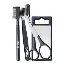 Kit Design Sobrancelhas Pinça Tesoura Pente e Espelho Belliz Kit Design Sobrancelhas Pinça Tesoura Pente e Espelho Belliz