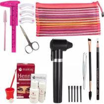 Kit Design Sobrancelhas Profissional Completo Henna ( Rena ) Makiaj Com Mixer