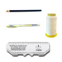 Kit Design Sobrancelhas - Régua, linha p, caneta, lápis