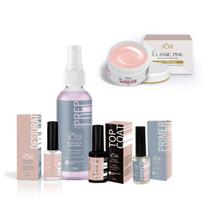 Kit design unha higienizante primer top cot desidrat gel classic pink