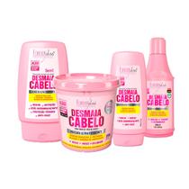 Kit Desmaia Cabelo Shampoo Condicionador Leave, Máscara 350g