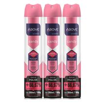 Kit Desodorante Above Maxx Aerosol Candy 250ml C/3 Kit Desodorante Above Maxx Aerosol Candy 250ml C/3