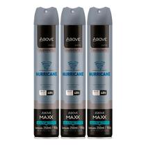 Kit Desodorante Above Maxx Aerosol Hurricane 250ml C/3