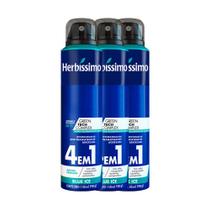 Kit Desodorante Aerosol Antitranspirante Herbíssimo Blue Ice 150Ml com 3 Unidades