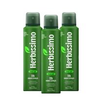 Kit Desodorante Aerosol Antitranspirante Herbíssimo Green Leaf 150Ml com 3 Unidades