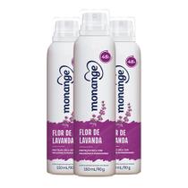 Kit Desodorante Aerosol Monange Flor De Lavanda 90g - 3 unidades