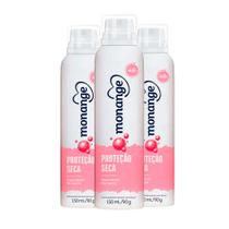 Kit Desodorante Aerosol Monange Proteção Seca 90g - 3 unidades