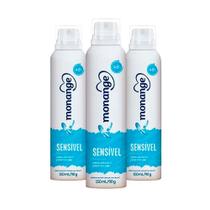 Kit Desodorante Aerosol Monange Sensível 90g - 3 unidades