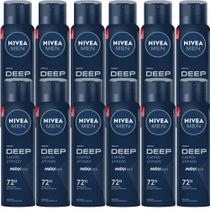 Kit Desodorante Aerosol Nivea Men Deep Original 150ml - 12 Unidades