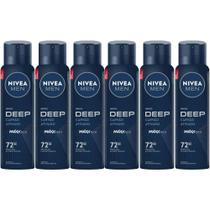 Kit Desodorante Aerosol Nivea Men Deep Original 150ml - 6 Unidades