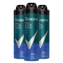 Kit Desodorante Aerosol Rexona Active Dry/Azul 150ml - 3 Unidades Kit Desodorante Aerosol Rexona Active Dry/Azul 150ml - 3 Unidades
