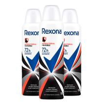 Kit Desodorante Aerosol Rexona Antibacterial + Invisible 150ml/90g - 3 Unidades