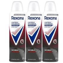 Kit Desodorante Aerosol Rexona Antibacterial + Invisible 150ml/90g - 3 Unidades