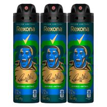 Kit Desodorante Aerosol Rexona Antibacterial+Invisible Men 150ml - 3 Unidades Kit Desodorante Aerosol Rexona Antibacterial+Invisible Men 150ml - 3 Unidades