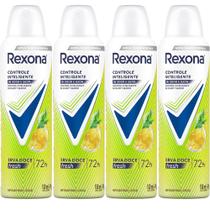Kit Desodorante Aerosol Rexona Erva Doce Feminino 150ml - 4 Unidades