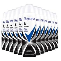 Kit Desodorante Aerosol Rexona Invisible Feminino 150ml - 12 Unidades