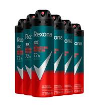 kit Desodorante Aerosol Rexona Men Antibacterial 150ml - 6 Unidades