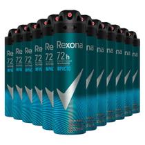Kit Desodorante Aerosol Rexona Men Impacto 150ml - 12 Unidades
