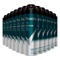 Kit Desodorante Aerosol Rexona Men Sem Perfume 150ml - 12 Unidades