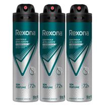 Kit Desodorante Aerosol Rexona Men Sem Perfume 150ml - 3 unidades