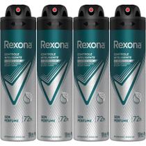 Kit Desodorante Aerosol Rexona Men Sem Perfume 150ml - 4 Unidades