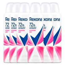 Kit Desodorante Aerosol Rexona Powder Dry 150ml - 6 Unidades