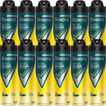Kit Desodorante Aerosol Rexona V8/Amarelo 150ml - 12 Unidades