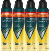 Kit Desodorante Aerosol Rexona V8 Amarelo 250ml - 4 Unidades