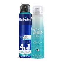 Kit Desodorante Aerossol Antitranspirante Herbissimo Blue Ice e Tabu Livre 150Ml