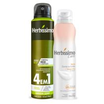 Kit Desodorante Aerossol Antitranspirante Herbissimo Green Leaf e Care Vanilla 150Ml