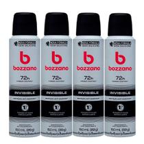Kit Desodorante Aerossol Masculino Bozzano Invisible 150ml - 4 Unidades