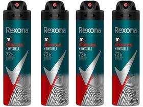 Kit Desodorante Aerossol Masculino Rexona Motion - Sense Antibacterial+Invisible 150ml 4 Unidades