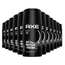 Kit Desodorante Antitranspirante Aerosol Axe Body Spray Black 90g - 12 unidades