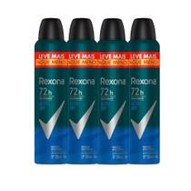 Kit Desodorante Antitranspirante Aerosol Rexona Active Dry 72 horas 250ml - 4 Unidades