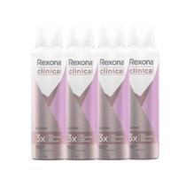 Kit Desodorante Antitranspirante Aerosol Rexona Clinical Classic 91g - 4 Unidades