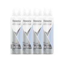 Kit Desodorante Antitranspirante Aerosol Rexona Clinical Sem Perfume 150ml - 4 Unidades