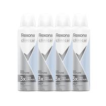 Kit Desodorante Antitranspirante Aerosol Rexona Clinical Sem Perfume 150ml - 4 Unidades