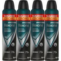 Kit Desodorante Antitranspirante Aerosol Rexona Invisible Men 72 horas 250ml - 4 Unidades Kit Desodorante Antitranspirante Aerosol Rexona Invisible Men 72 horas 250ml - 4 Unidades
