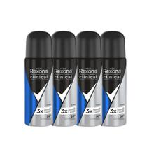 Kit Desodorante Antitranspirante Aerosol Rexona Men Clinical Classic Clean 55ml - 4 Unidades