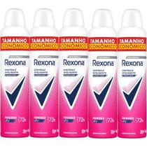 Kit Desodorante Antitranspirante Aerosol Rexona Powder Dry 72 horas 250ml - 5 Unidades