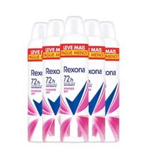 Kit Desodorante Antitranspirante Aerosol Rexona Powder Dry 72 horas 250ml - 5 Unidades