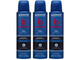 Kit Desodorante Antitranspirante Aerossol Bozzano - Power Protection Masculino 150ml 3 Unidades