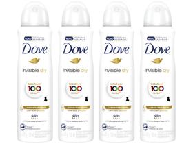 Kit Desodorante Antitranspirante Aerossol Dove - Invisible Dry Feminino 150ml 4 Unidades