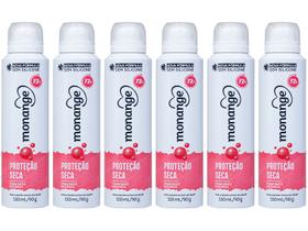 Kit Desodorante Antitranspirante Aerossol Monange - Proteção Seca Feminino 72 Horas 150ml 6 Unidades