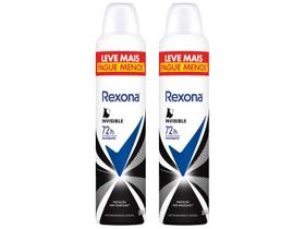 Kit Desodorante Antitranspirante Aerossol Rexona - Invisible Feminino 72 Horas 250ml 2 Unidades